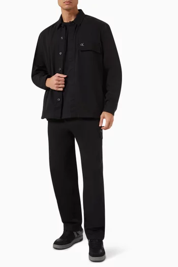 Logo-embroidered Overshirt in Cotton