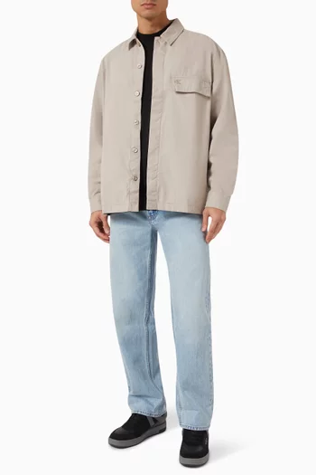 Logo-embroidered Overshirt in Cotton