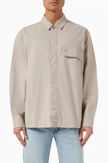 Logo-embroidered Overshirt in Cotton