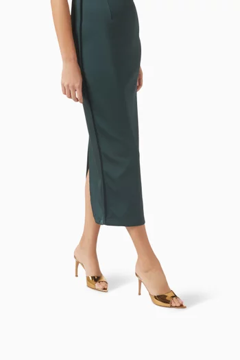 حذاء مفتوح إيل بكعب 85 مم جلد بتصميم عاكس للضوء