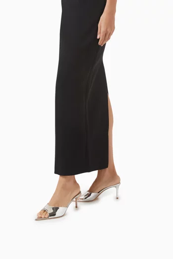 Elle 70 Mule Sandals in Metallic Leather