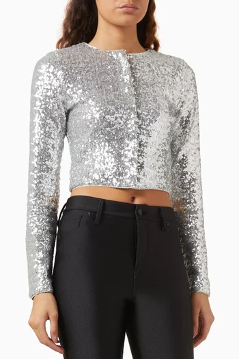 Cluster Sequin-embellished Cardigan