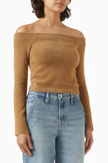 Off-shoulder Top in Plush-nylon