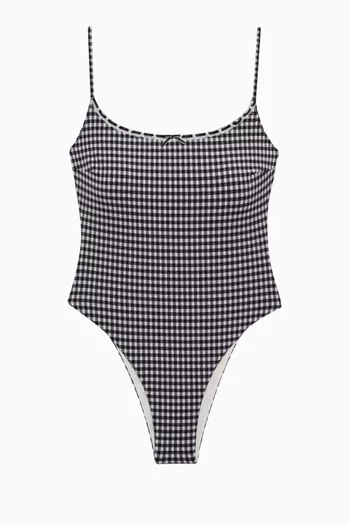 Juliet Cheeky One-piece Swimsuit in Seersucker
