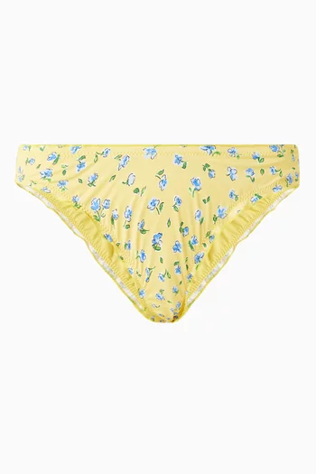 قطعة بيكيني سفلية دالتون بنقشة زهور نايلون مطاطي