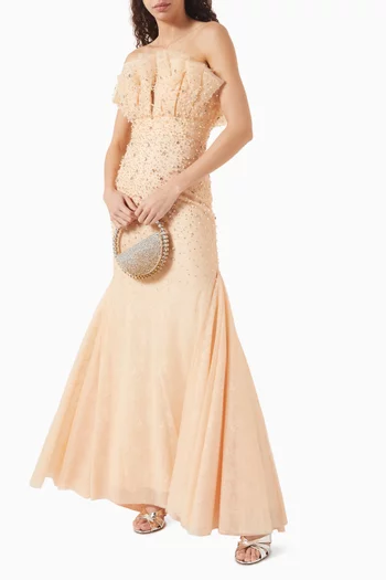 Embellished Mermaid Gown in Tulle
