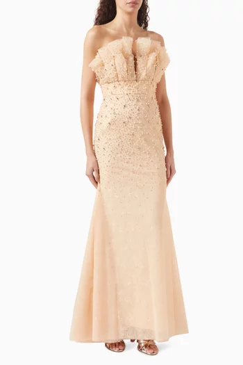Embellished Mermaid Gown in Tulle