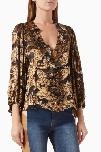 Betsy Ruffle Blouse in Viscose-blend
