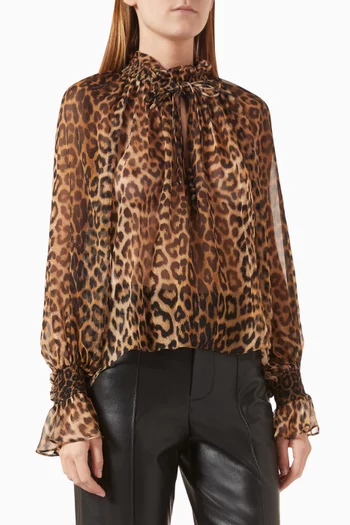 Norah Leopard-print Blouse in Silk