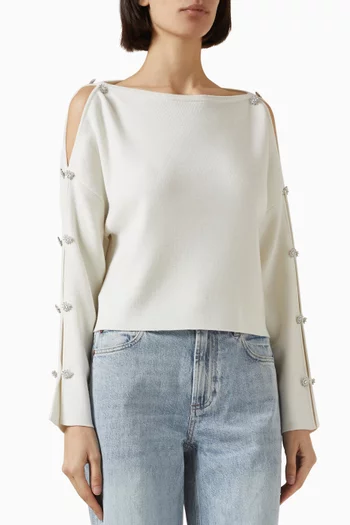 Shakita Rhinestone Sweater in Wool