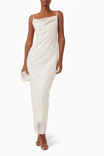 Alaya Open-back Maxi Dress in Mesh