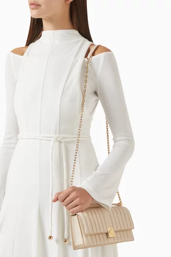 Mini Deco Flap Chain Crossbody in Smooth Quilted Leather