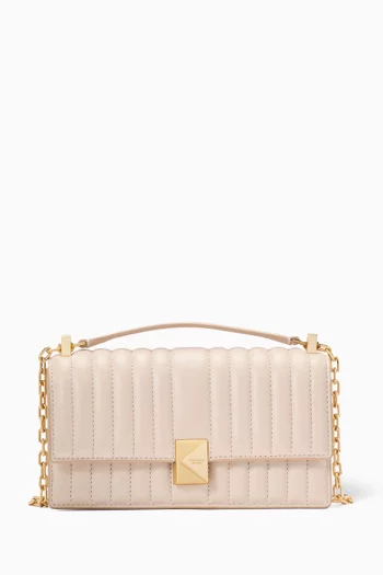 Mini Deco Flap Chain Crossbody in Smooth Quilted Leather