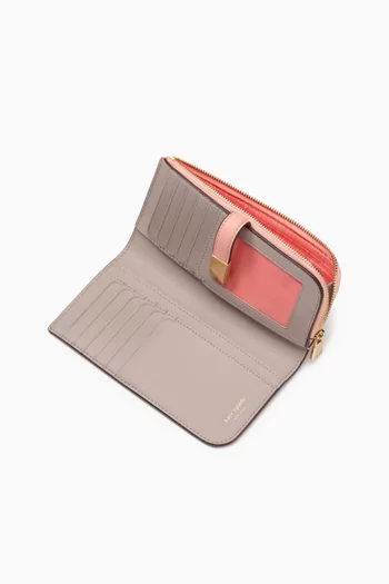 Deco Zip Slim Wallet in Leather