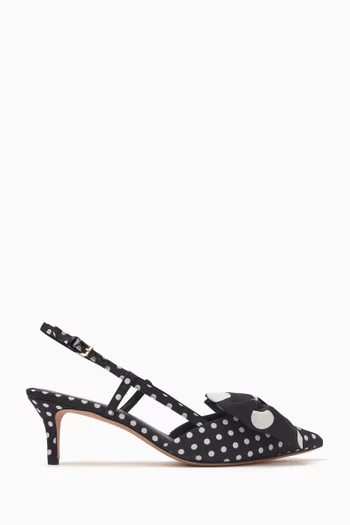 Rue Polka-dot Bow Slingback Pumps