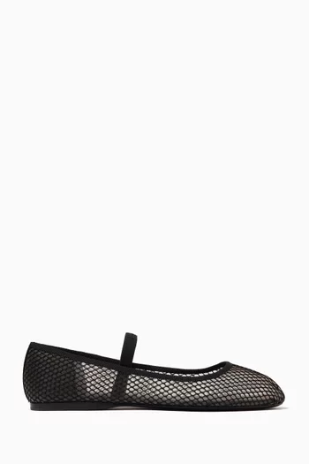 Riley Mary Jane Ballet Flats in Mesh & Leather