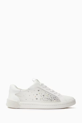 Tori Crystal Sneakers in Leather