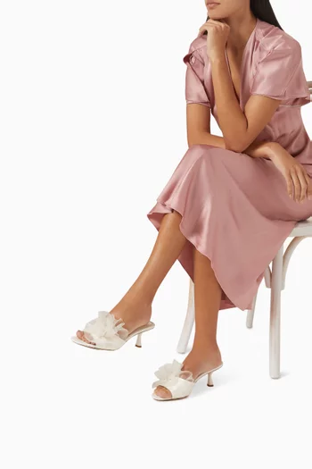 Flourish Mule Sandals in Leather & Tulle