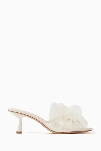 Flourish Mule Sandals in Leather & Tulle