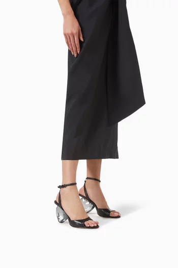 Heart Heel 80 Sandals in Leather