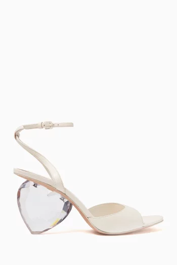 Heart Heel 80 Sandals in Leather