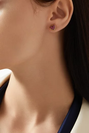 With All My Heart Pave Earrings in Gold-plated Metal