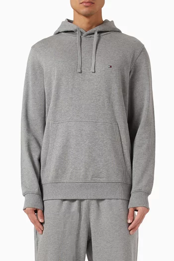 Flag-embroidered Hoodie in Cotton Terry