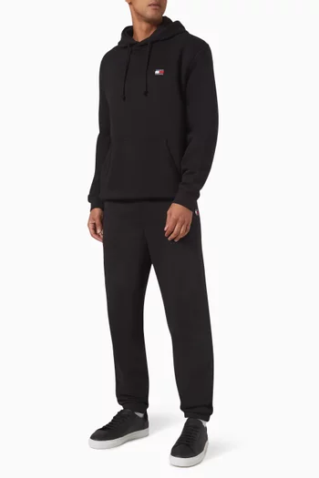 Logo Badge Hoodie in Cotton Jersey