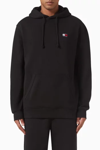 Logo Badge Hoodie in Cotton Jersey