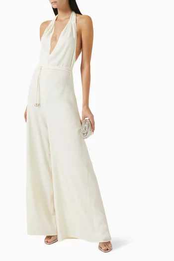 Lliad Halter Neck Jumpsuit in Acetate