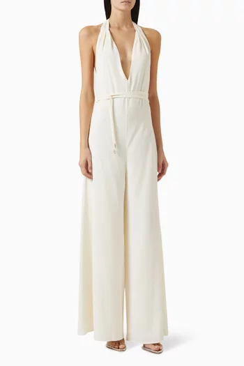 Lliad Halter Neck Jumpsuit in Acetate