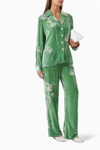 Louis Pyjama Pants in Silk-velvet