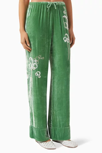 Louis Pyjama Pants in Silk-velvet