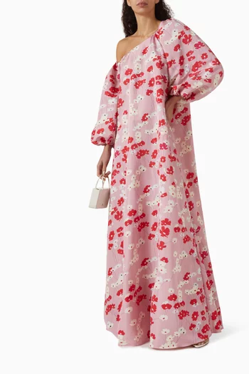 Nathalie One-shoulder Dress in Taffeta