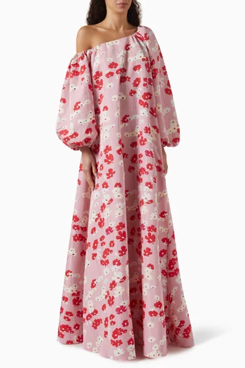 Nathalie One-shoulder Dress in Taffeta