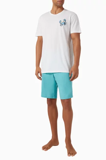Crab Motif T-shirt in Pima Cotton