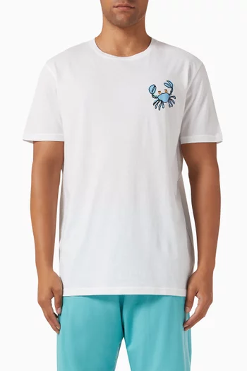 Crab Motif T-shirt in Pima Cotton