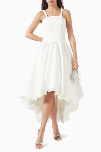 Puff-skirt Midi Dress in Mikado