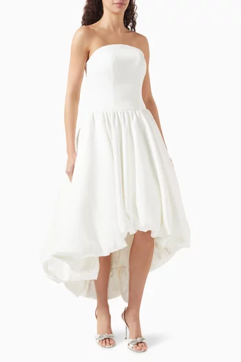 Puff-skirt Midi Dress in Mikado