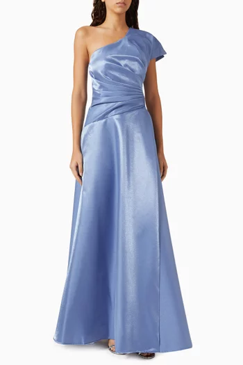 One-shoulder Gown in Crepe