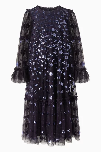 Embellished Glisten Flared Dress in Tulle