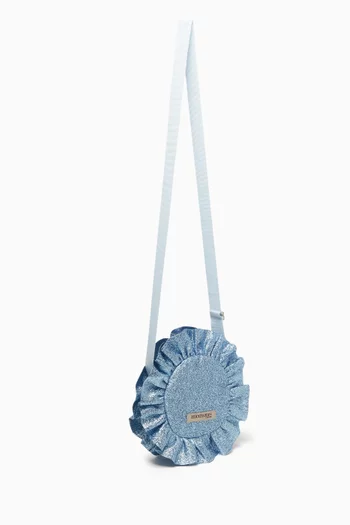 Rosette Glitter Bag in Metallic-crepe