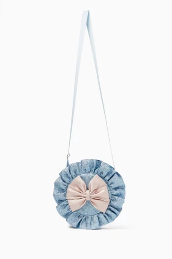 Rosette Glitter Bag in Metallic-crepe