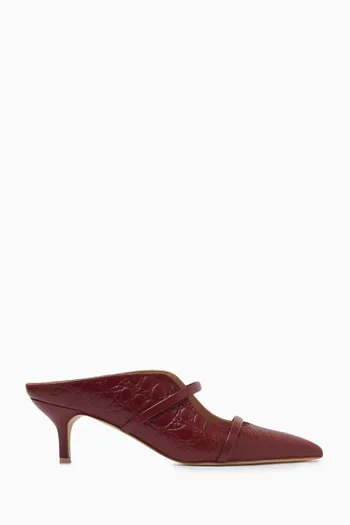 Maureen 45 Mules in Croc-embossed Leather