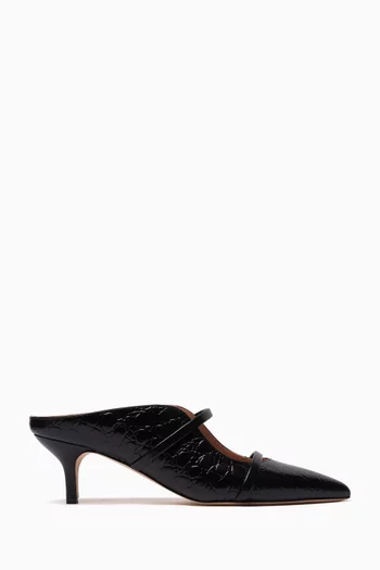 Maureen 45 Mules in Croc-embossed Leather