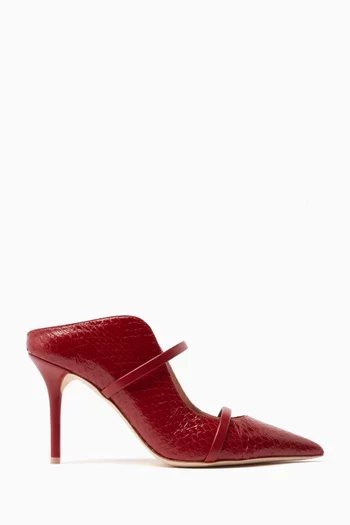 Maureen 85 Mules in Elaphe Leather