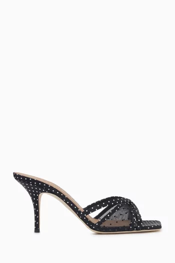 Penn 70 Mule Sandals in Satin & Mesh