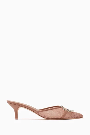 Missy 45 Mules in Lace Mesh