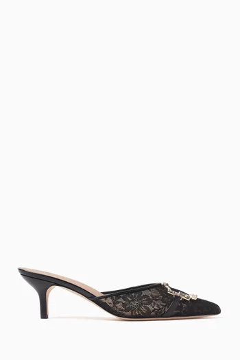 Missy 45 Mules in Lace Mesh