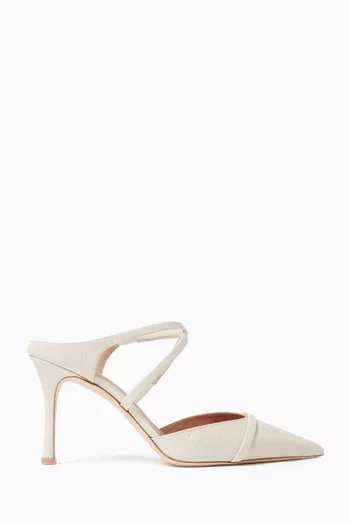 Yoana 80 Mules in Croc-embossed Leather